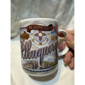 Albuquerque New Mexico Souvenir Mug With Hot Air Balloons & Chili Peppers